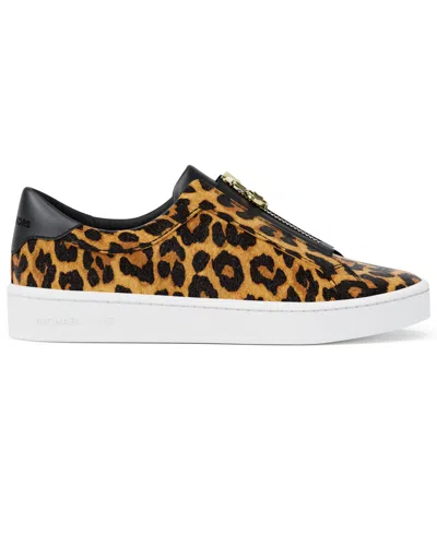 Michael Kors Michael  Women's Keaton Zip Slip-on Sneakers In Animal Print