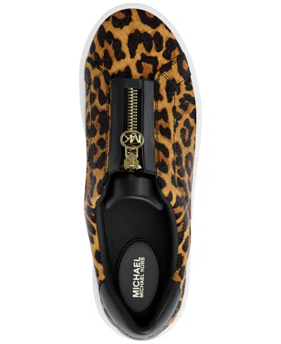 Michael Kors Michael  Women's Keaton Zip Slip-on Sneakers In Animal Print
