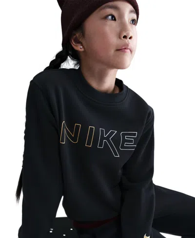 Nike Kids 7-20 Sportswear Club Crewneck Sweatshirt In Black