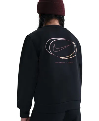 Nike Kids 7-20 Sportswear Club Crewneck Sweatshirt In Black