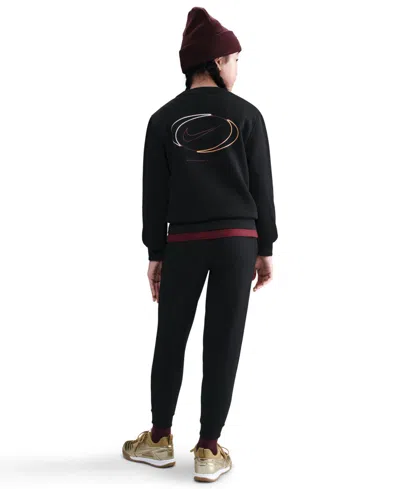 Nike Kids 7-20 Sportswear Club Crewneck Sweatshirt In Black