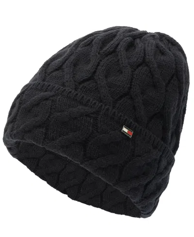 Tommy Hilfiger Men's Wide Cable Cuff Hat In Black