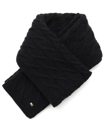 Tommy Hilfiger Men's Wide Cable Scarf In Black