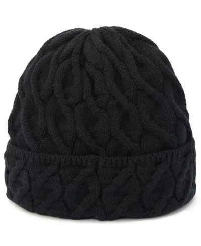 Tommy Hilfiger Men's Wide Cable Cuff Hat In Black
