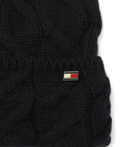 Tommy Hilfiger Men's Wide Cable Cuff Hat In Black