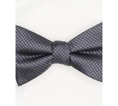 Alfani Men's Mini-pattern Bow Tie & Solid Pocket Square Set, Exclusively At Macy's In Gray