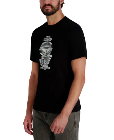 Karl Lagerfeld Men's Armor Dragon Skin Printed T-shirt In Black