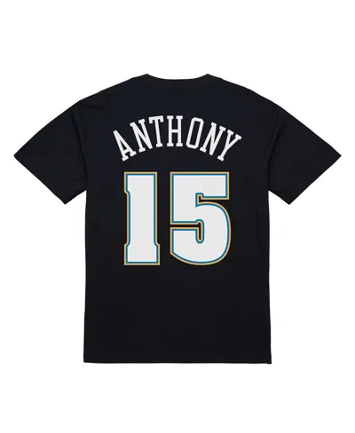 Mitchell & Ness Men's Carmelo Anthony Black Denver Nuggets Rookie Photo Name Number T-shirt In Black