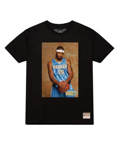 Mitchell & Ness Men's Carmelo Anthony Black Denver Nuggets Rookie Photo Name Number T-shirt In Black