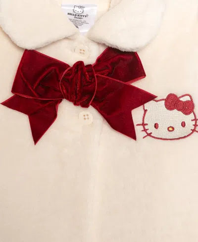 Hello Kitty Girls 2t-6x Front Button Collar Plush Jacket In White