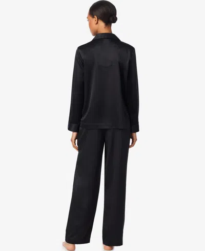 Ralph Lauren Women's Long Sleeves Notch Collar Pajama Set In Black