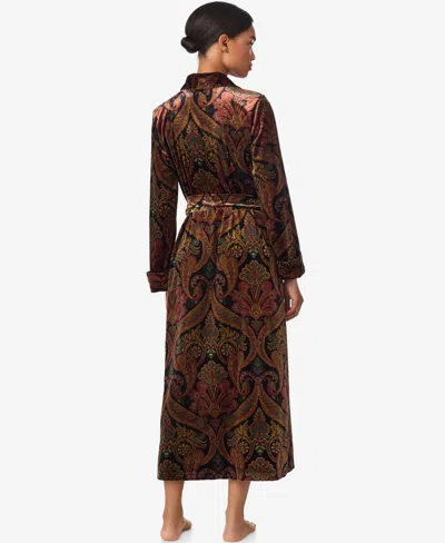 Ralph Lauren Women's Long Sleeves Shawl Collar Robe In Brown