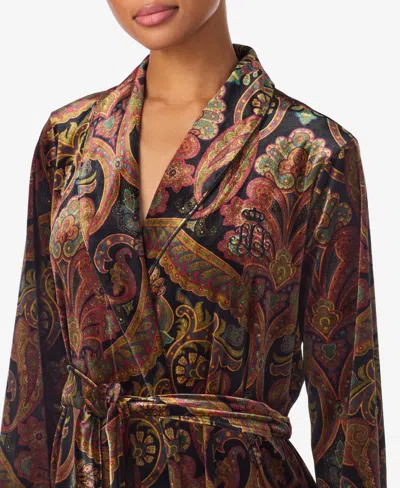 Ralph Lauren Women's Long Sleeves Shawl Collar Robe In Brown