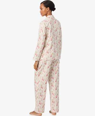 Ralph Lauren Women's Long Sleeves Notch Collar Pajama Set In White
