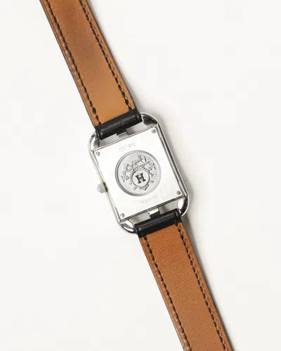 Pre-owned Hermes Hermès Cape Cod 23mm Ref Cc1.210 Double Tour Strap Watch In Gray
