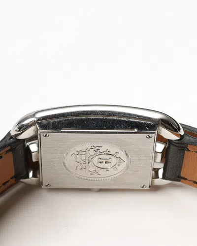 Pre-owned Hermes Hermès Cape Cod 23mm Ref Cc1.210 Double Tour Strap Watch In Gray