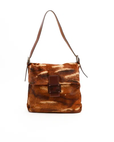 Fendi Pony Long Mamma Bag In Brown