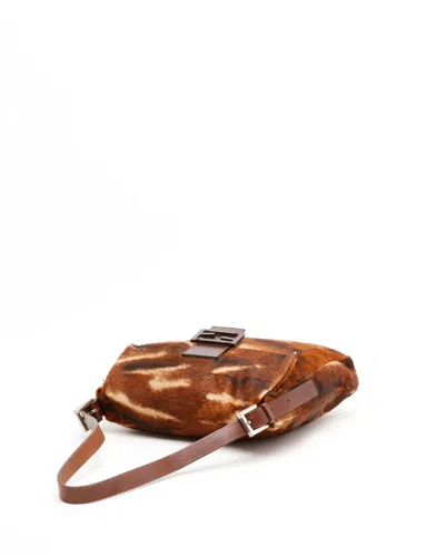 Fendi Pony Long Mamma Bag In Brown