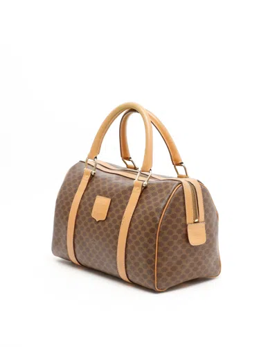 Celine Céline Macadam Boston Bag In Brown