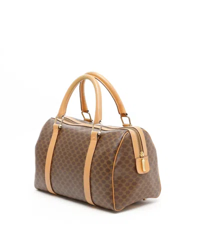 Celine Céline Macadam Boston Bag In Brown