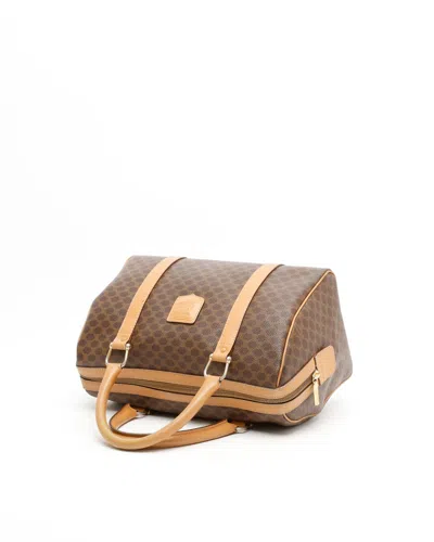 Celine Céline Macadam Boston Bag In Brown
