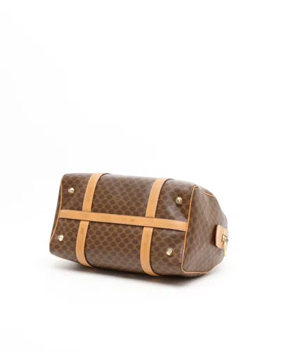 Celine Céline Macadam Boston Bag In Brown