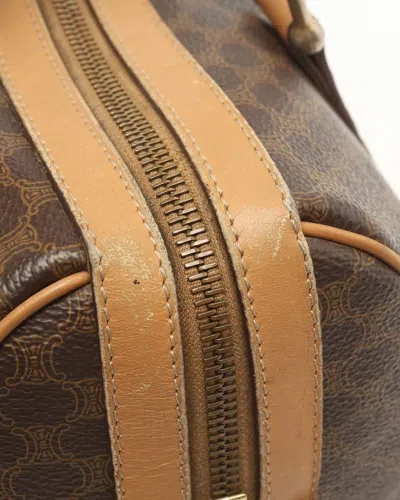 Celine Céline Macadam Boston Bag In Brown