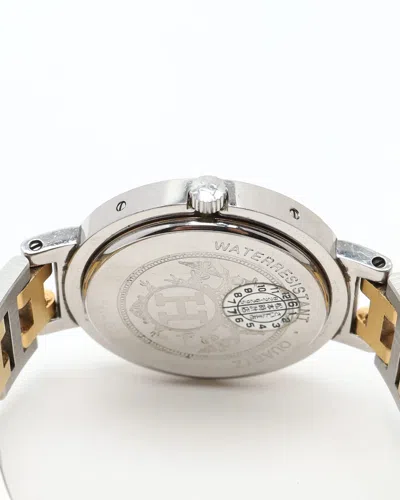 Pre-owned Hermes Hermès Clipper 30mm Watch In Sand