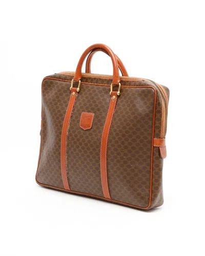 Celine Céline Macadam Business Bag In Brown