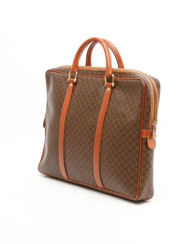 Celine Céline Macadam Business Bag In Brown