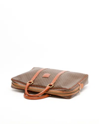 Celine Céline Macadam Business Bag In Brown