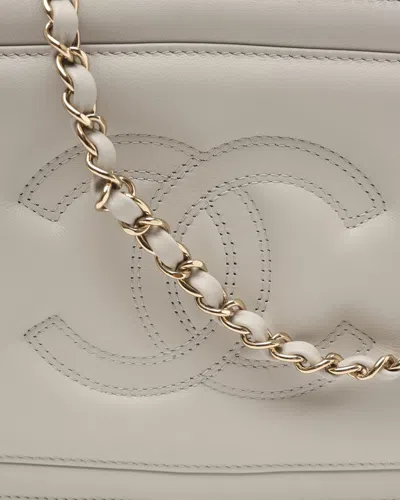 Pre-owned Chanel Cc Octagon Camera Bag In White