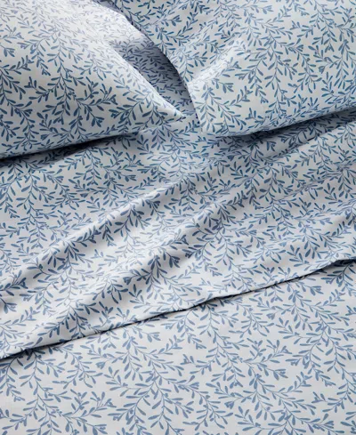 Charter Club 550 Thread Count Printed Cotton 4-pc. Sheet Set, King, Exclusively At Macy's In Blue
