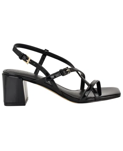 Calvin Klein Women's Pandy Strappy Block Heel Sandals In Black
