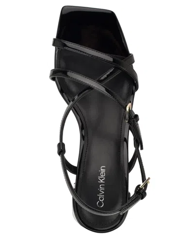 Calvin Klein Women's Pandy Strappy Block Heel Sandals In Black