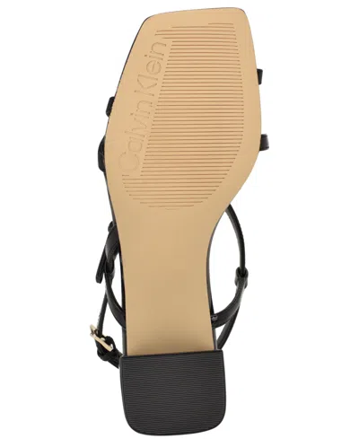Calvin Klein Women's Pandy Strappy Block Heel Sandals In Black