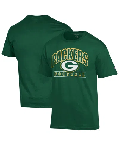 Champion Men's Forest Green Bay Packers Helmet T-shirt In Green