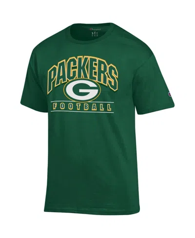 Champion Men's Forest Green Bay Packers Helmet T-shirt In Green