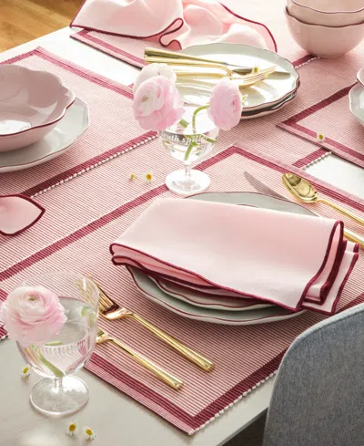 Kate Spade Garden Party Table Runner, 14" X 72" In Pink