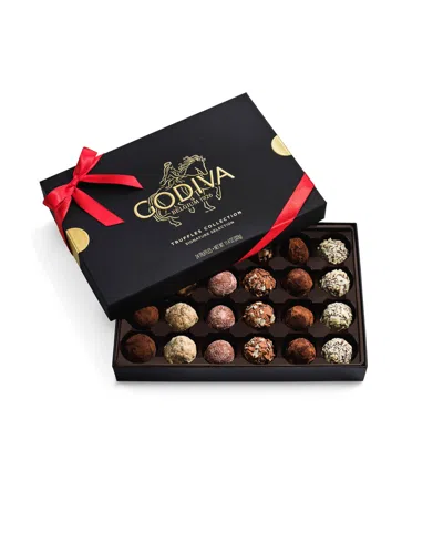 Godiva Signature Truffles Assorted Chocolate Gift Box With Red Ribbon, 24 Pieces In Transparent