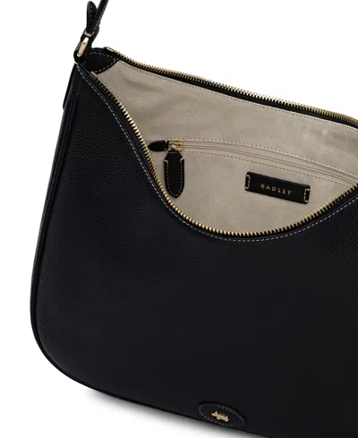 Radley London Heath Crescent Medium Ziptop Shoulder Bag In Black
