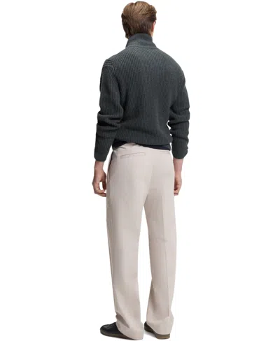 Hugo Boss X Beckham Hilustre Ribbed Zip Front Sweater In Gray