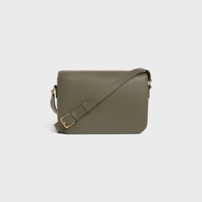 Celine Classique Triomphe Bag In Shiny Calfskin In Gray