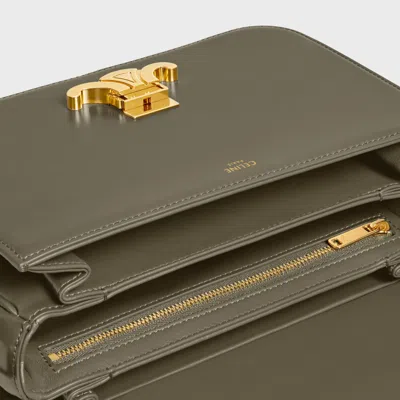 Celine Classique Triomphe Bag In Shiny Calfskin In Gray