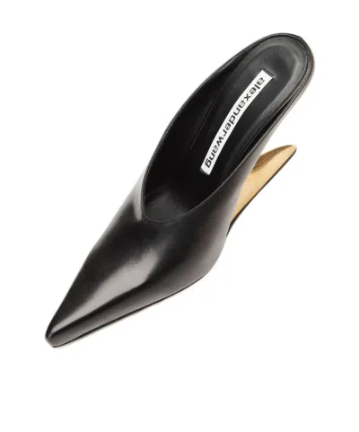 Alexander Wang Boomerang 105mm Wedge Mule Shoes In Black