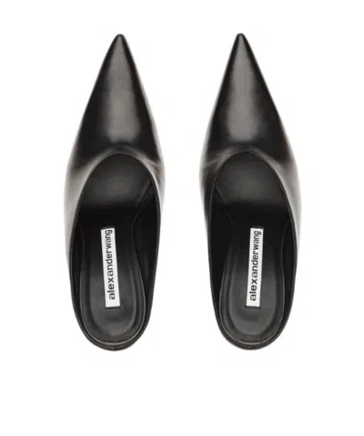 Alexander Wang Boomerang 105mm Wedge Mule Shoes In Black
