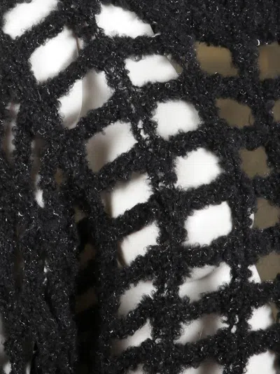 Peserico Perforated Zip Sweater In Black