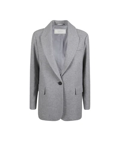 Peserico Button Single-breasted Jacket In Gray