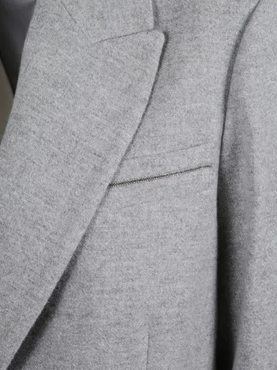 Peserico Button Single-breasted Jacket In Gray