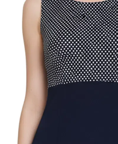 Ny Collection Women's Scoop Neck 3/4 Sleeve Dress In Blue